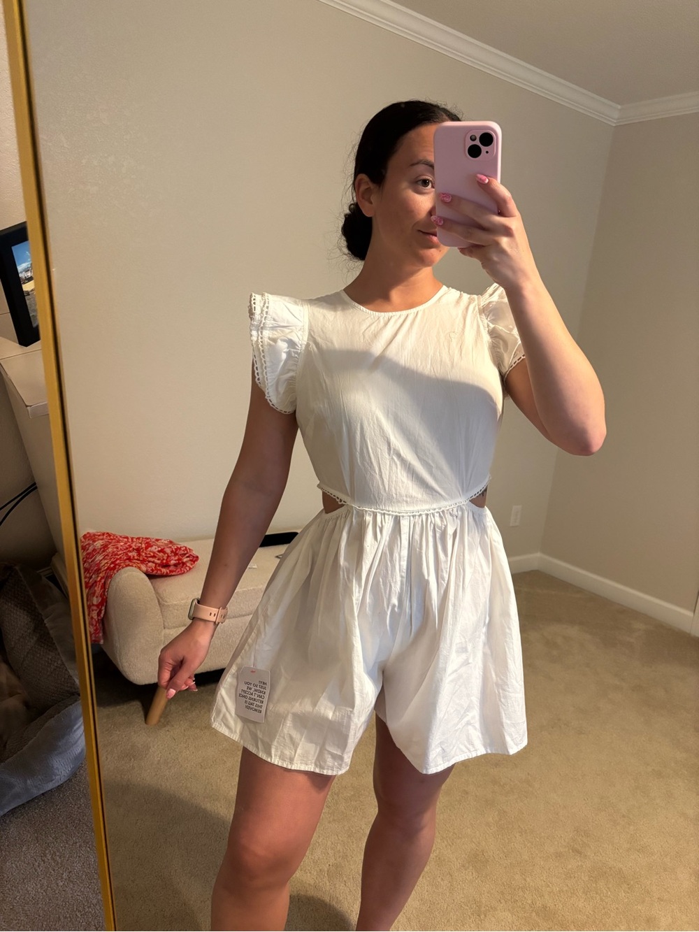 ASOS White Lace Cap-Sleeve Cutout Romper